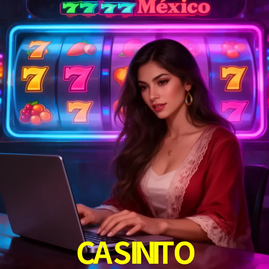 CASINITO Slots - tragamonedas, RTP y control Tragamonedas CASINITO con símbolos, saldo móvil y reglas de apuesta visibles